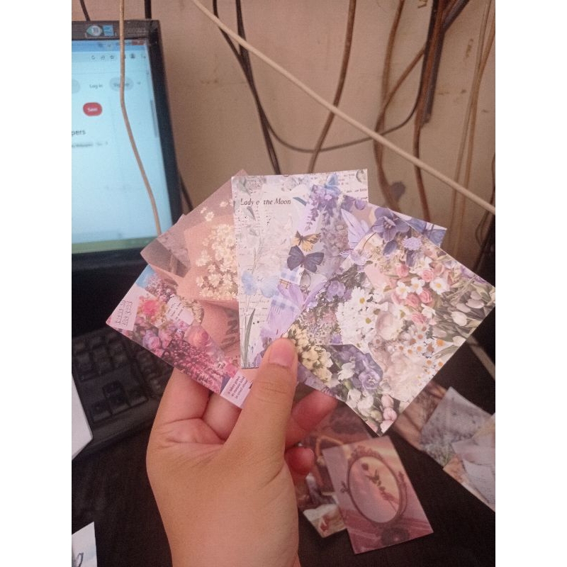 

[ila] 5 pcs Kertas Paper Journal Dekorasi Vintage Coquette Flowers Flora