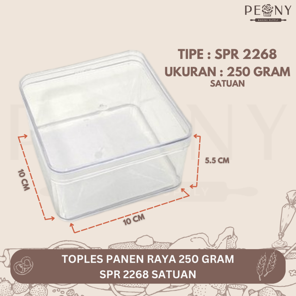 TOPLES PANEN RAYA 250 GRAM TIPE SPR 2268 / PACKAGING DESSERT BOX (SATUAN)