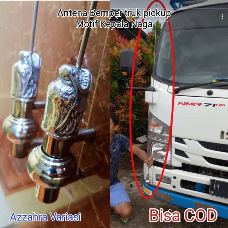 Antena toppers antena variasi mobil truk pickup L300 panjang 1~2meter full stainless anti karat