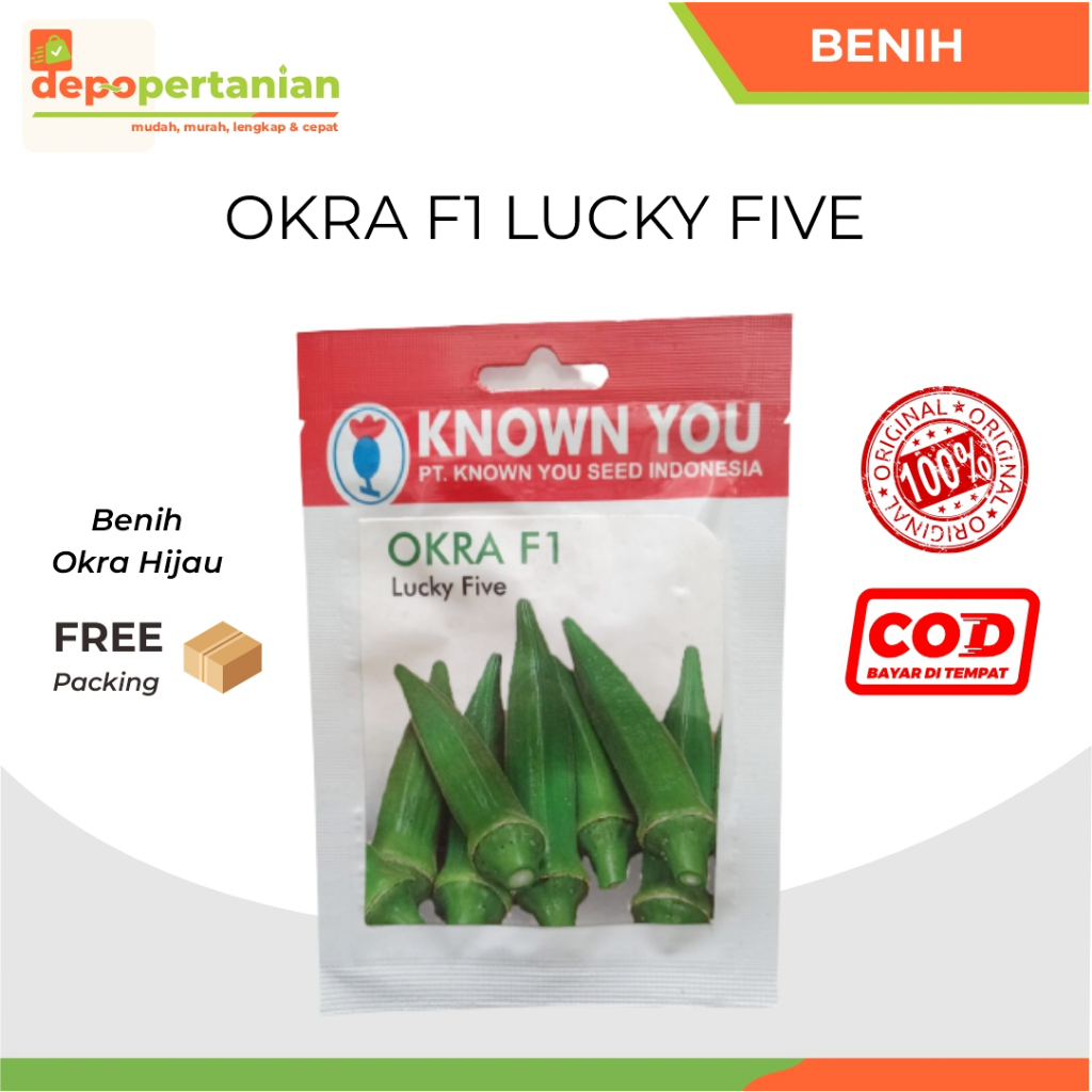 Depo Pertanian - Benih Okra Hijau Lucky Five Known You Seed