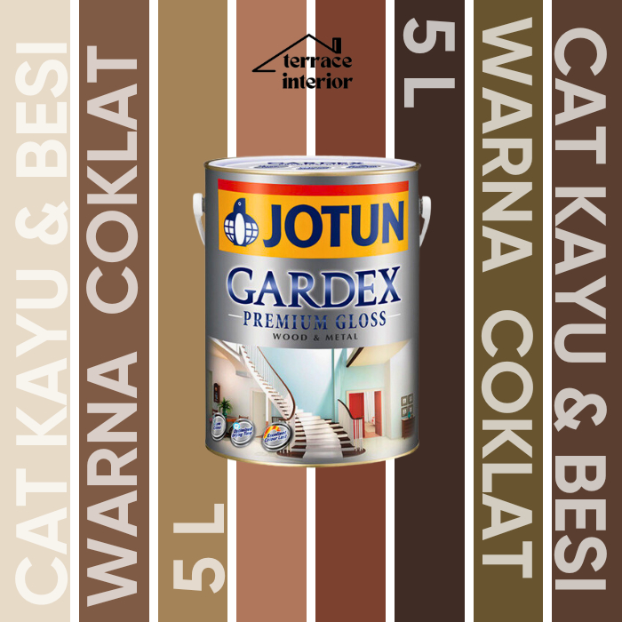 Cat Kayu & Besi Gardex Warna Coklat Premium Gloss Jotun 5 L