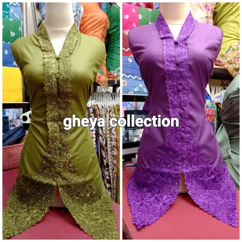 Atasan Kebaya Encim Bordir Senada / Kebaya Tradisional / Seragam Kerja Acara