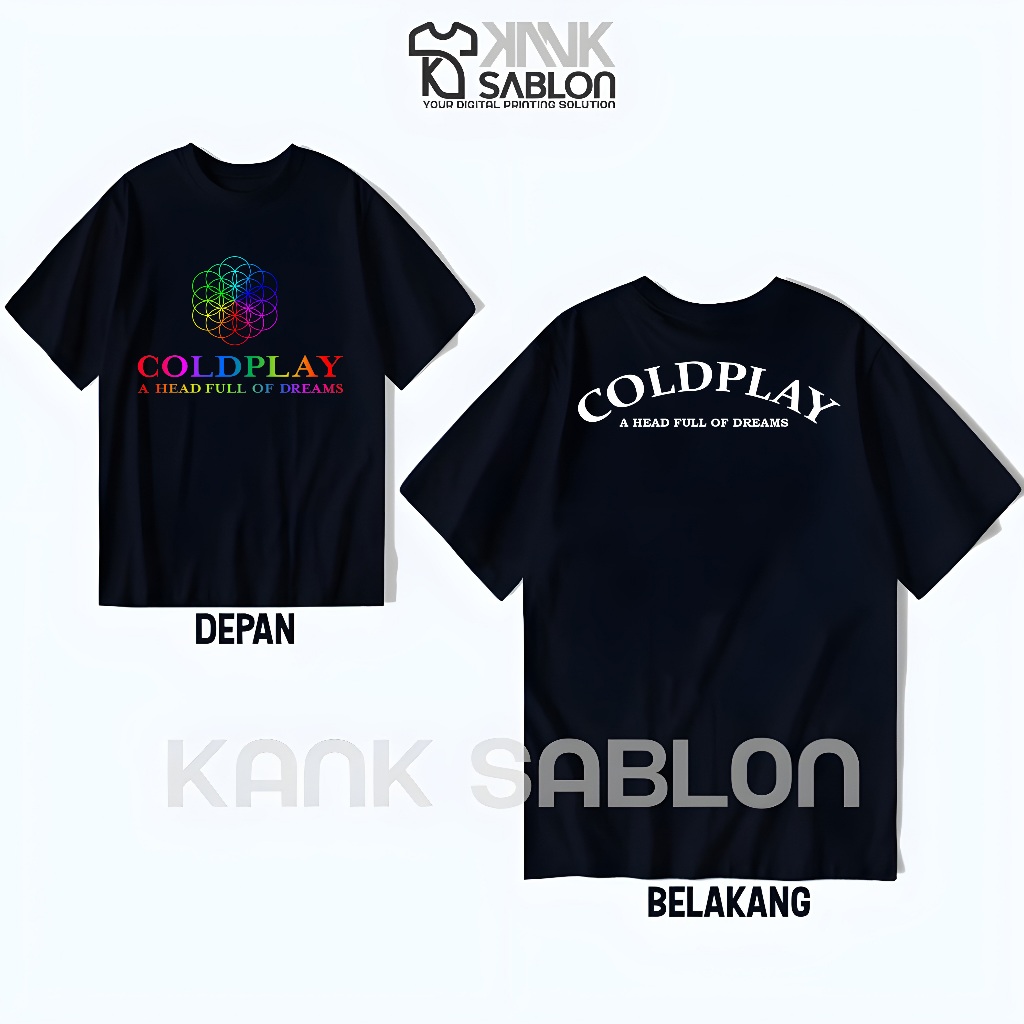 TYPE 06 - Tshirt Coldplay - Kaos Coldplay A Head Full of Dreams - Baju Kaos Band ColdPlay - Tshirt C