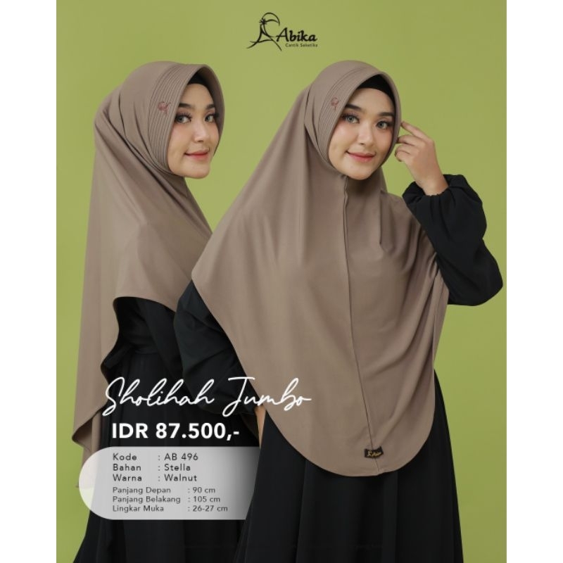 U3125 Bergo Sholiha jumbo by Abika (jilbab/hijab instan )