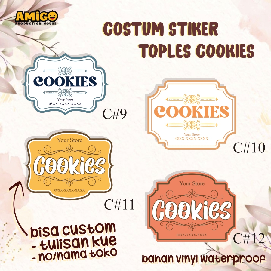 

sticker toples kue kering lebaran sticker idul fitri cookies packaging bulat parcel bakery hampers