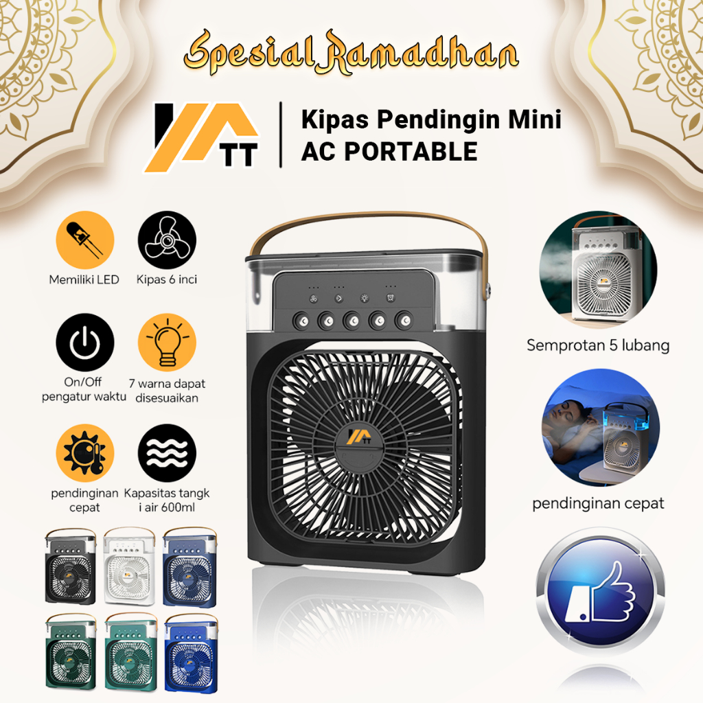 YATT Kipas Angin Pendingin AC Cooler Mini Portable Kipas Angin Pendingin Ruangan Air Conditioner Fan Portable