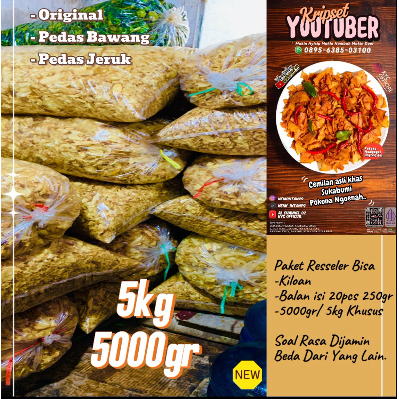 

Kripset youtuber kemasan 5kg/5000gr paket resseler dijamin murah banget