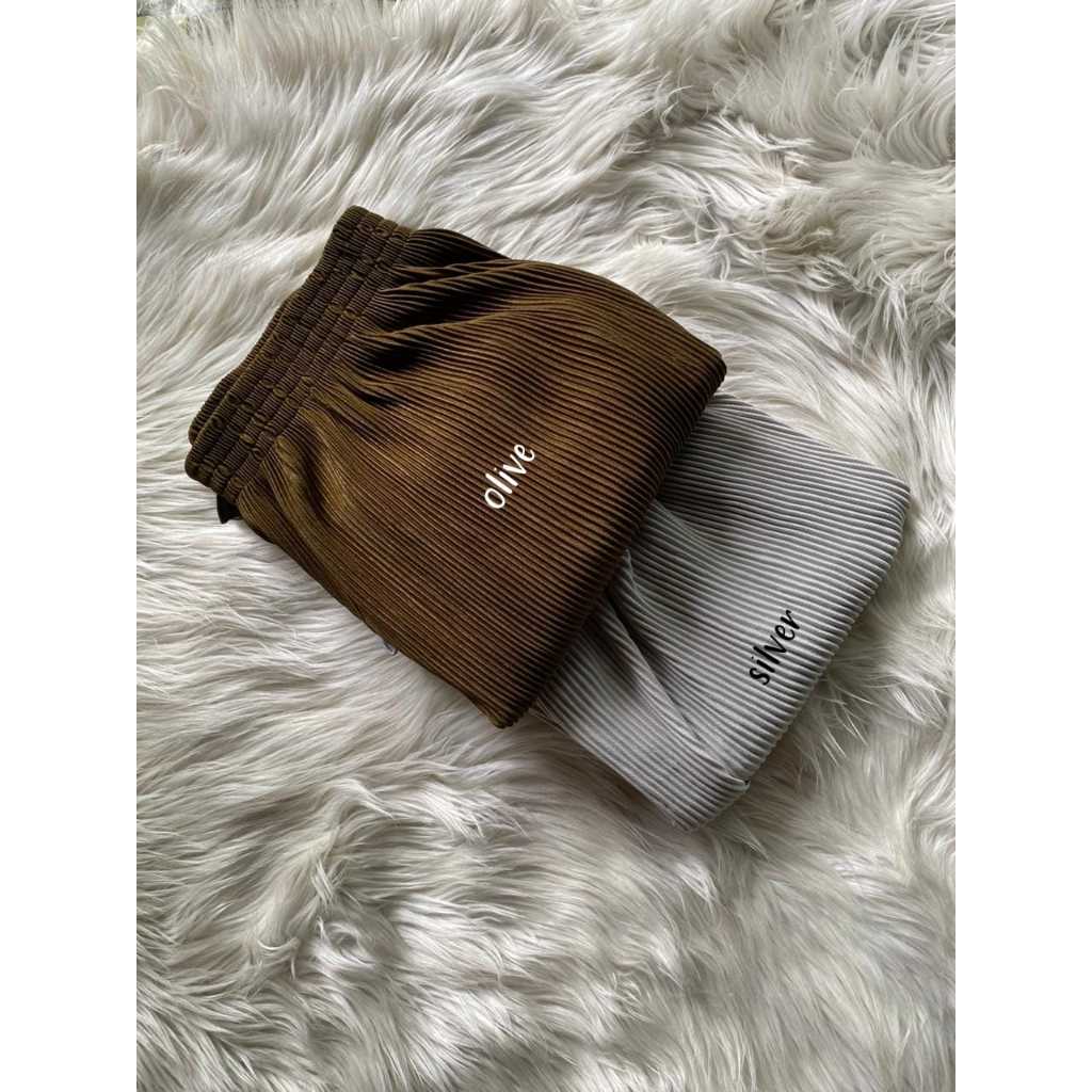 terlaris kulot plisket lidi murah / celana kulot plisket lidi bahan hyget