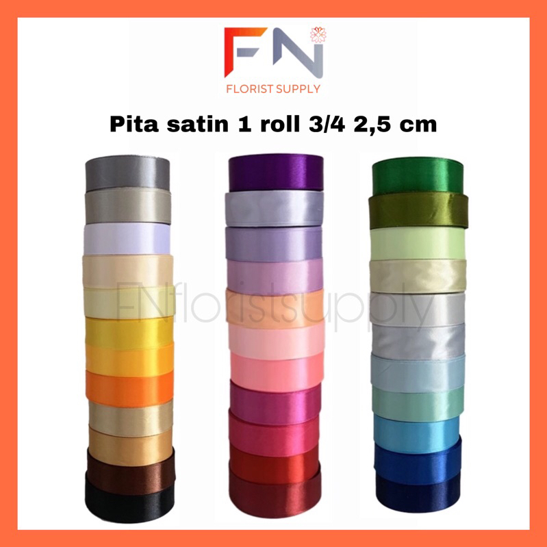 

Pita Satin 2,5 cm / 1 inch per roll 20 yard 18,5m