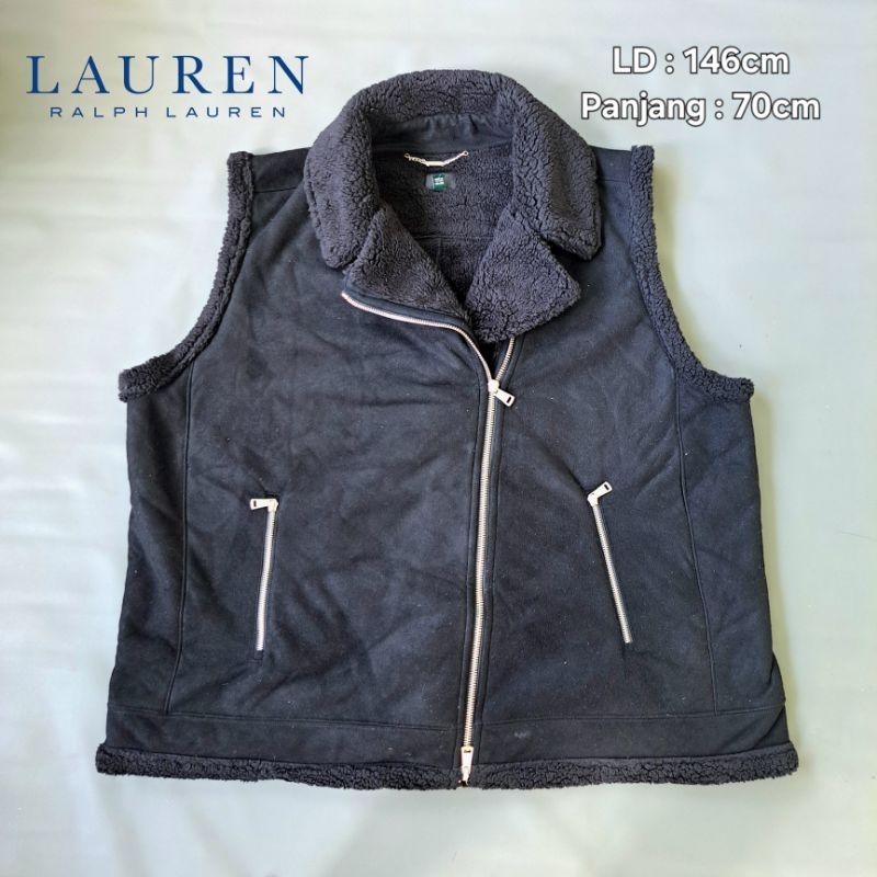 Rompi Vest Jaket Bulu tebal branded lauren ralph lauren / jaket musim dinding new preloved