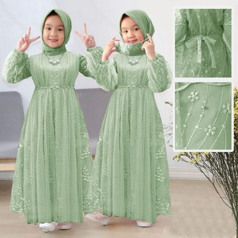 Gamis lebaran anak 2-12 tahun/ dress anak baju pesta anak /baju lebaran anak