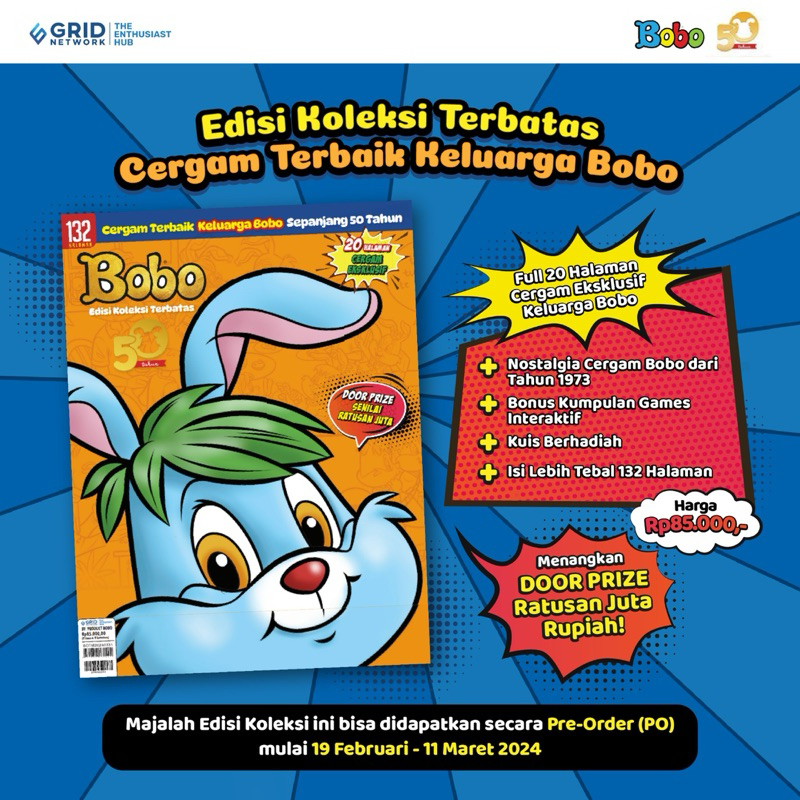 Majalah Bobo Edisi Koleksi Terbatas Cergam Terbaik Keluarga Bobo