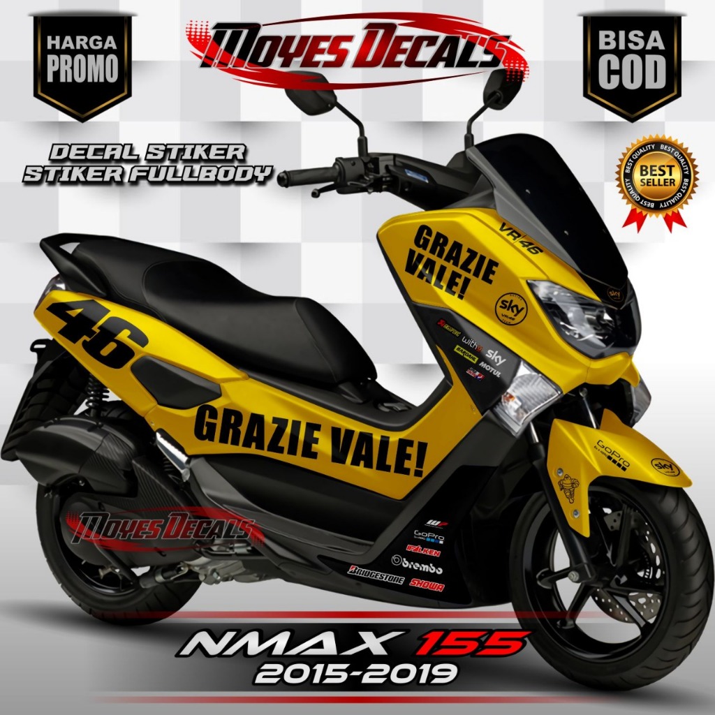 Decal nmax old 155 full body - Striping Stiker motor nmax 155 Fullbody Warna Gold Keren