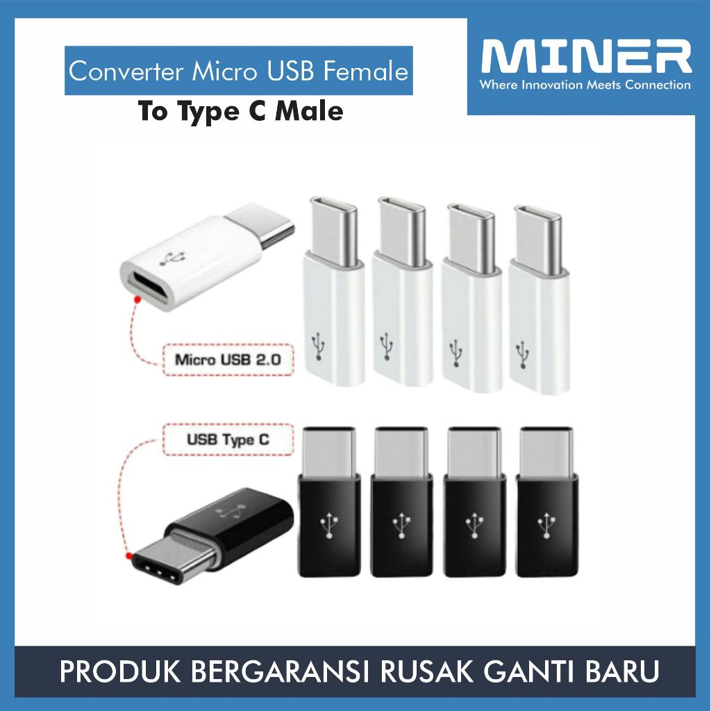 MINER Converter Adapter Micro USB to Type c