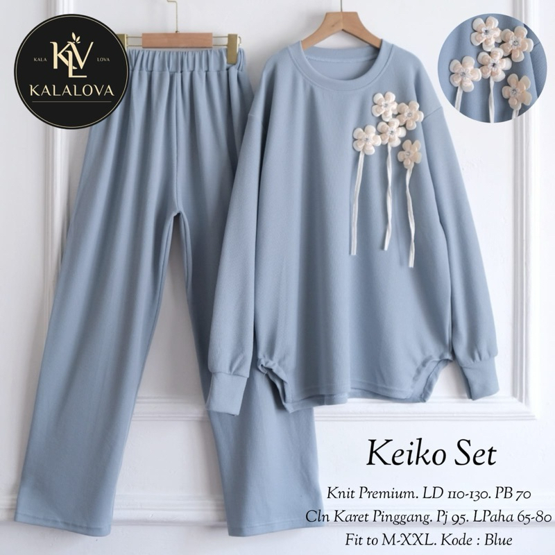SETELAN BAJU CELANA KENIT PREMIUM PEREMPUAN // KEIKO SET ORIGINAL KALALOVA