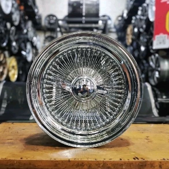 velg mobil retro type wire wheels ring 15 pcd baut 4x108-112-120