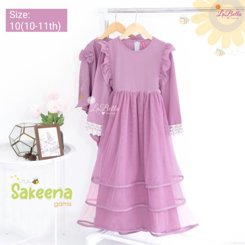 Gamis Anak Labella Sakeena Usia 3-11 Tahun Wollycrape