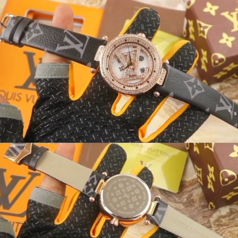 Jam tangan wanita premium LV putar full mata