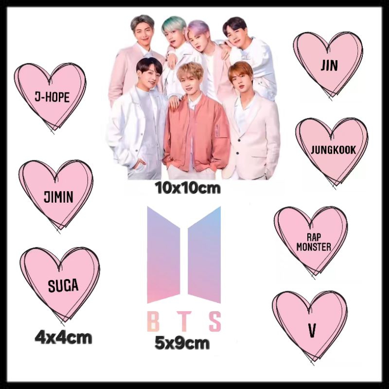 Topper Cake/Hiasan Kue Motif BTS