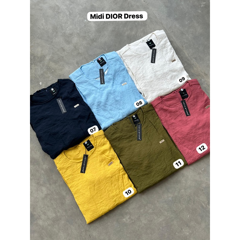 Yoya – Midi Dress Polos – Dress Wanita Katun Shimer Casual Nyaman