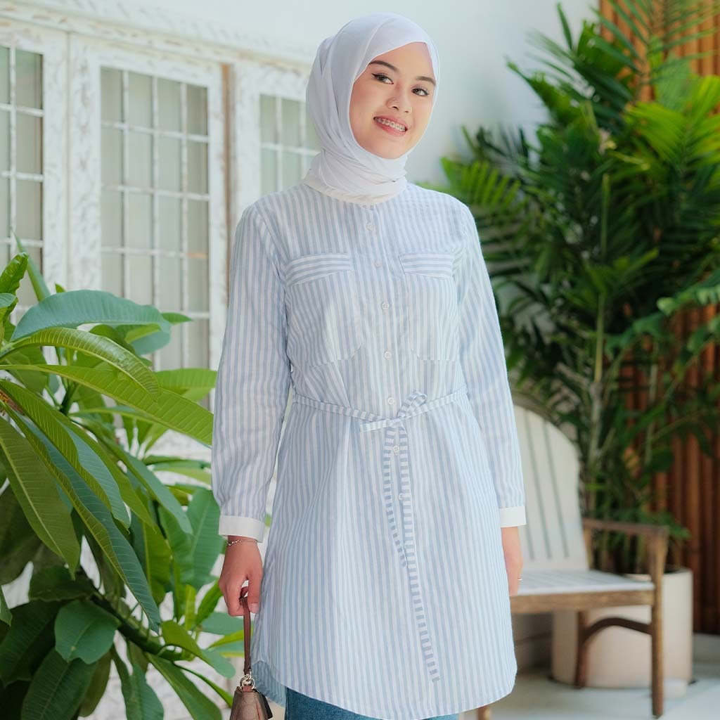 Sekido - Mireya Tunik Atasan Wanita Bahan Katun Polos yang Dingin dan Nyaman