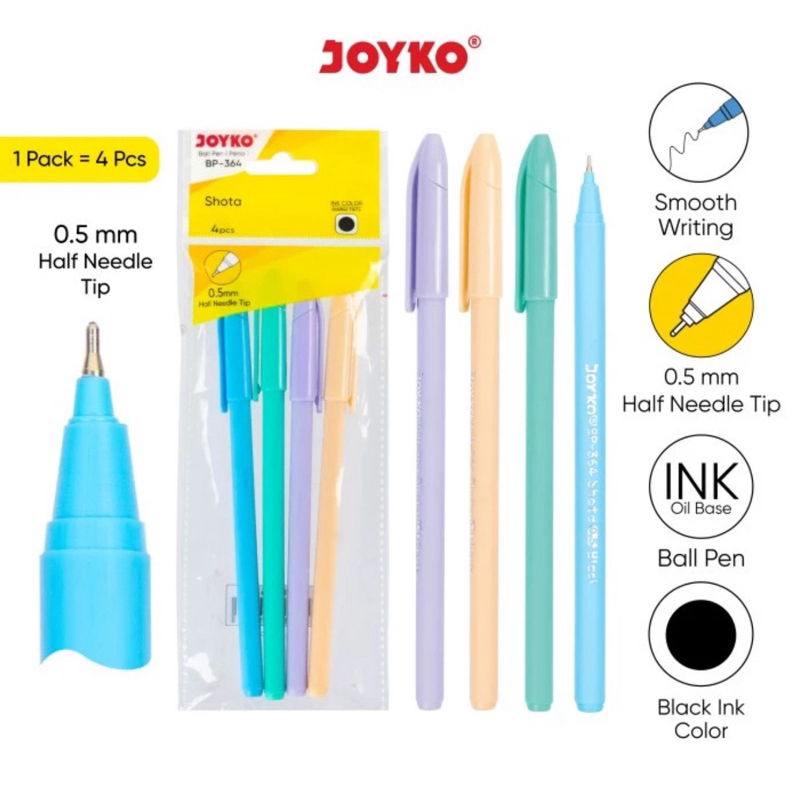

Ball Pen / Pulpen / Pena Joyko BP-364 Shota 0.5mm 1 Pack isi 4pcs
