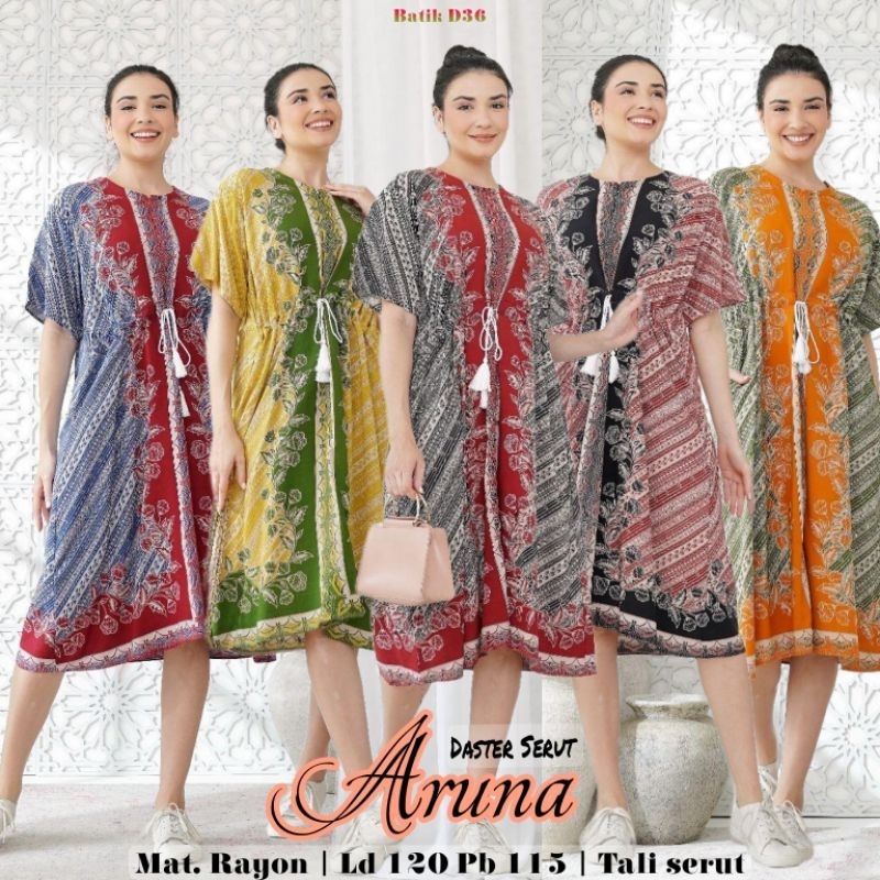 Alesha daster terbaru baju homedress serut tali pinggang Aruna model terbaru cantik