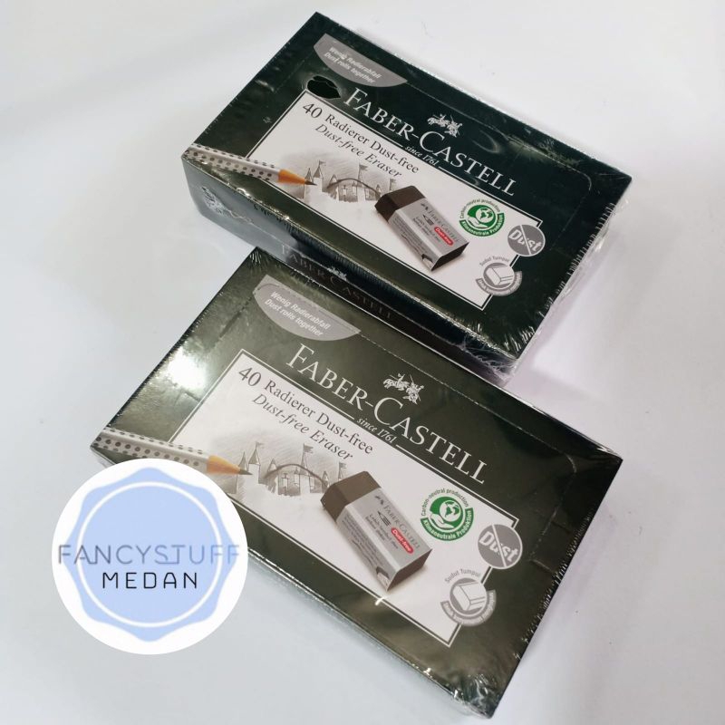 

Fancystuff - penghapus pensil Faber Castell original warna hitam kecil isi 40pcs/ktk (grosir)