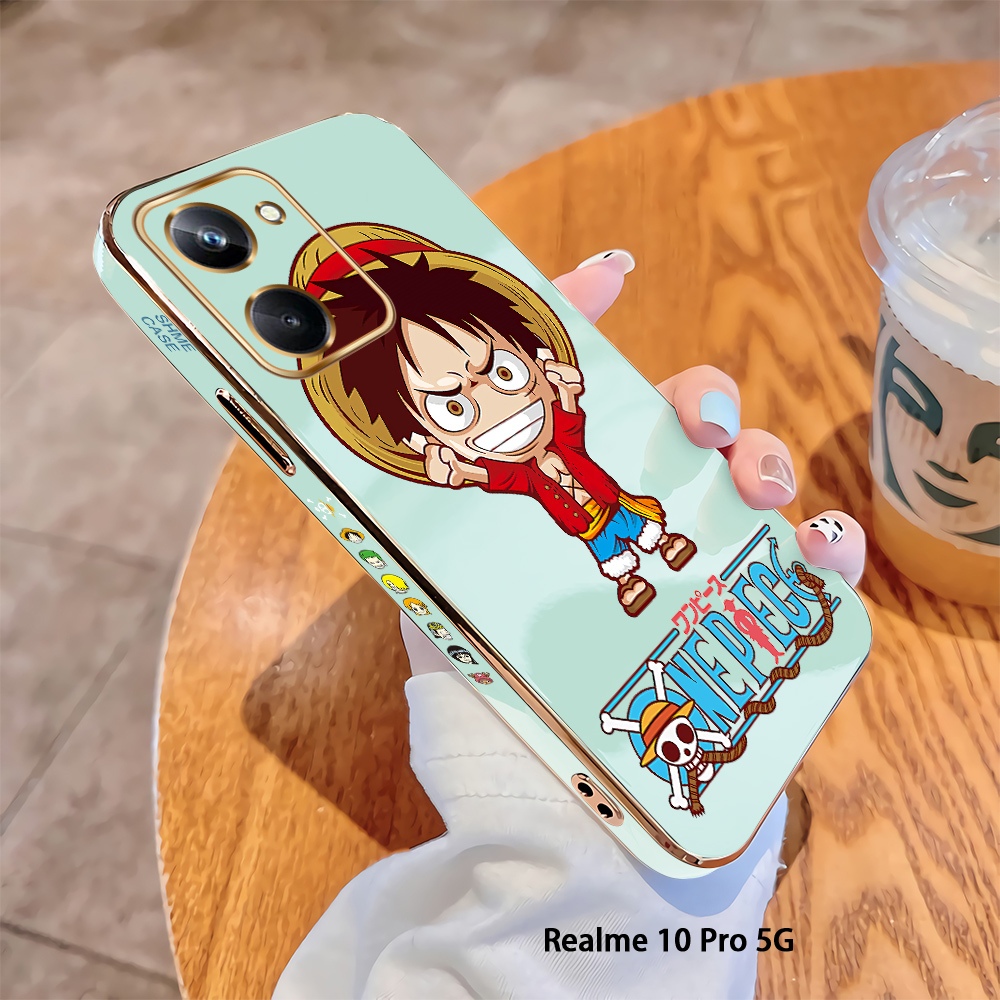 Untuk Realme 10 Pro Plus Realme 10 Pro 5G Realme 11 Pro Plus 5G Luxury Plating TPU Softcase Cartoon 