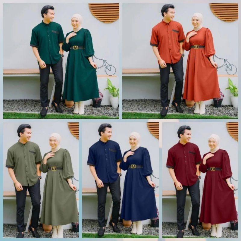 (NEW) Baju Gamis Dress Couple Busui Koko Pasangan Lebaran Kondangan Nikahan Wanita Syari Pria Mama P