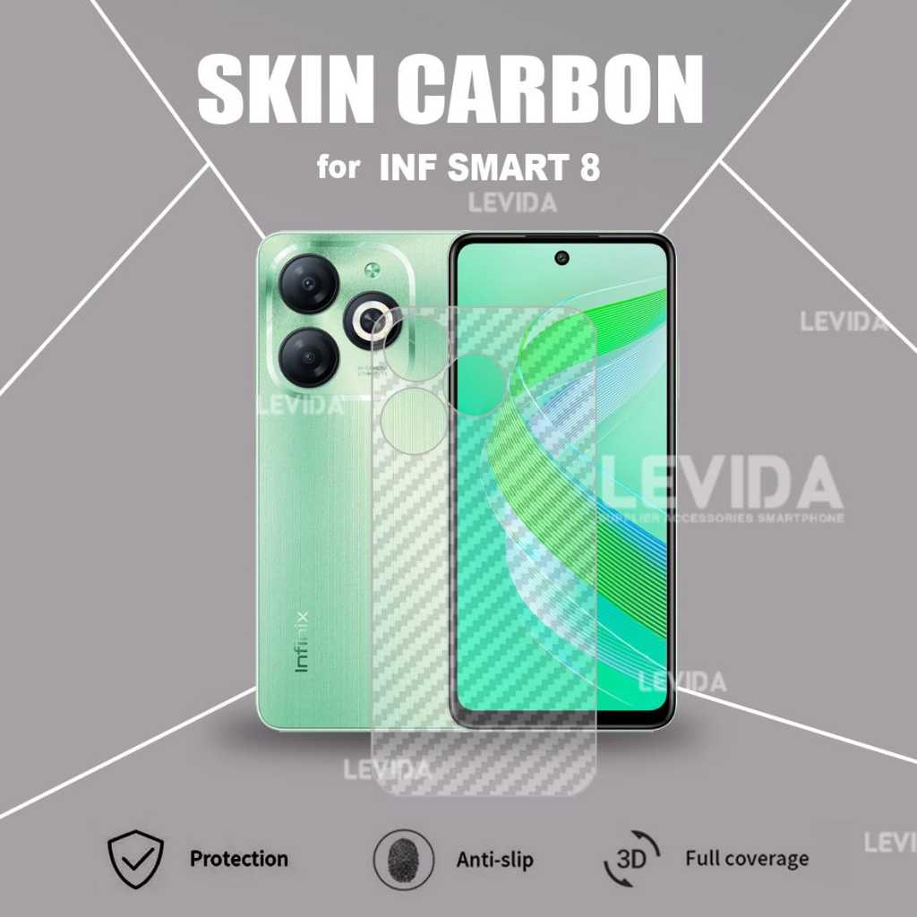 Skin Carbon Infinix Smart 8 Infinix Smart 8 Pro Skin Back 3D Antigores Skin Carbon Infinix Smart 8 Infinix Smart 8 Pro