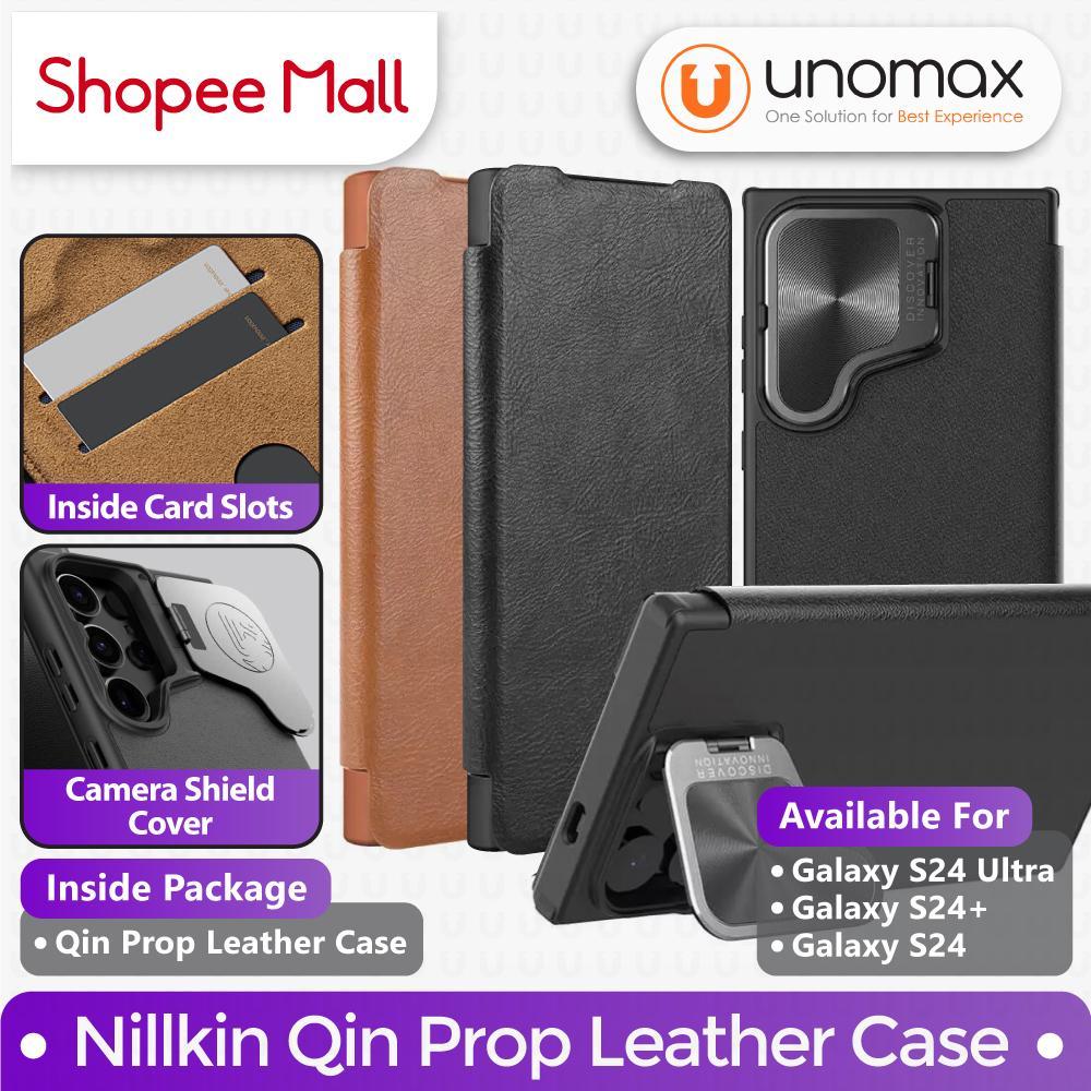 Case Samsung Galaxy S24 Ultra / S24+ Plus / S24 Nillkin Qin Prop Leather Flip Camera Cover Stand Cas