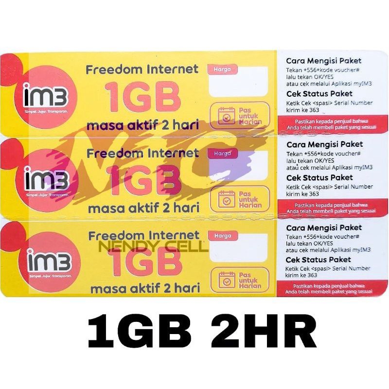 VOUCHER INDOSAT 1GB 2 HARI