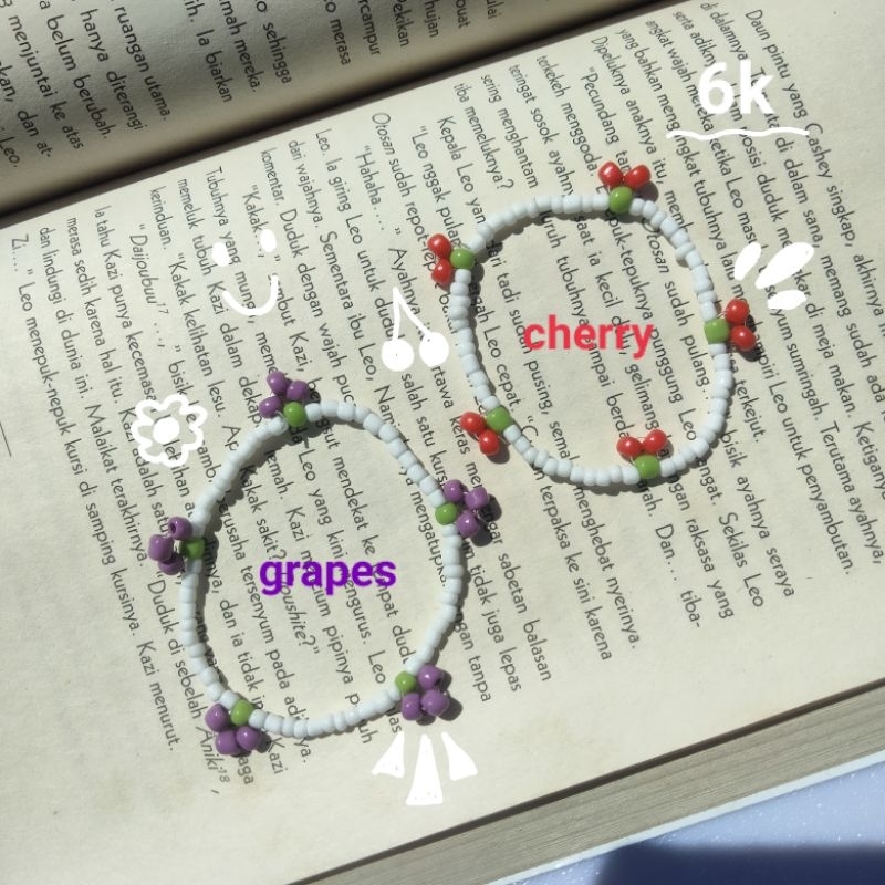 Grapes and Cherry Bracelet/Beads Bracelet