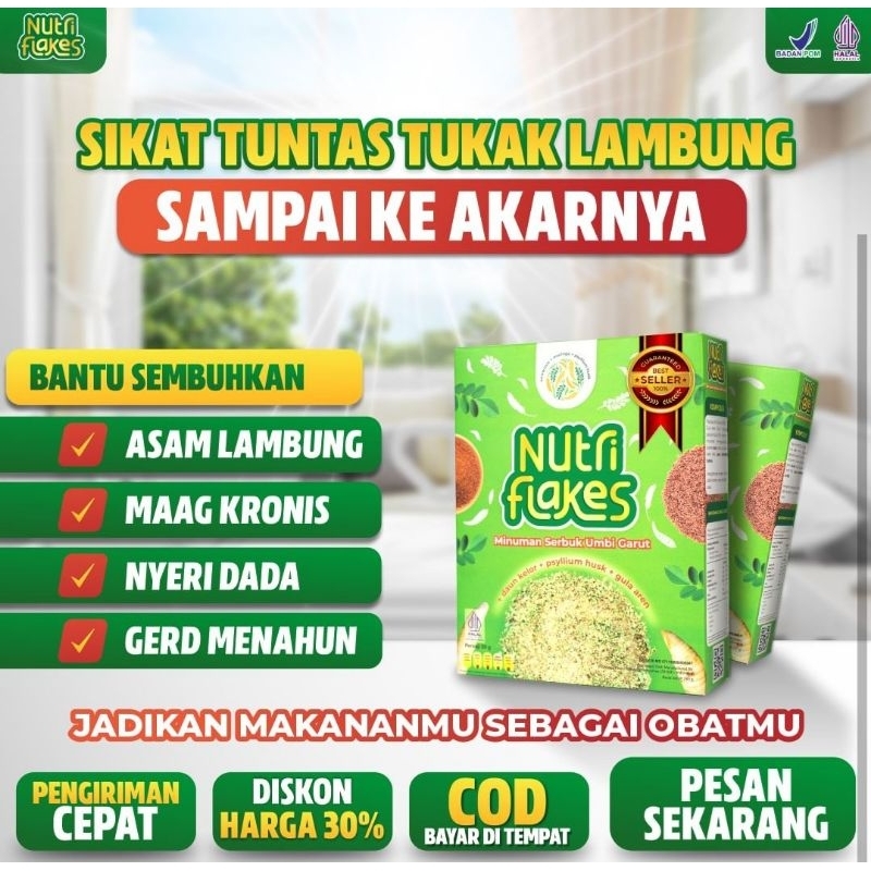 

Nutriflakes Sereal Umbi Garut Asam Lambung- AmpuhMengatasi Asam Lambung Gerd, Maag