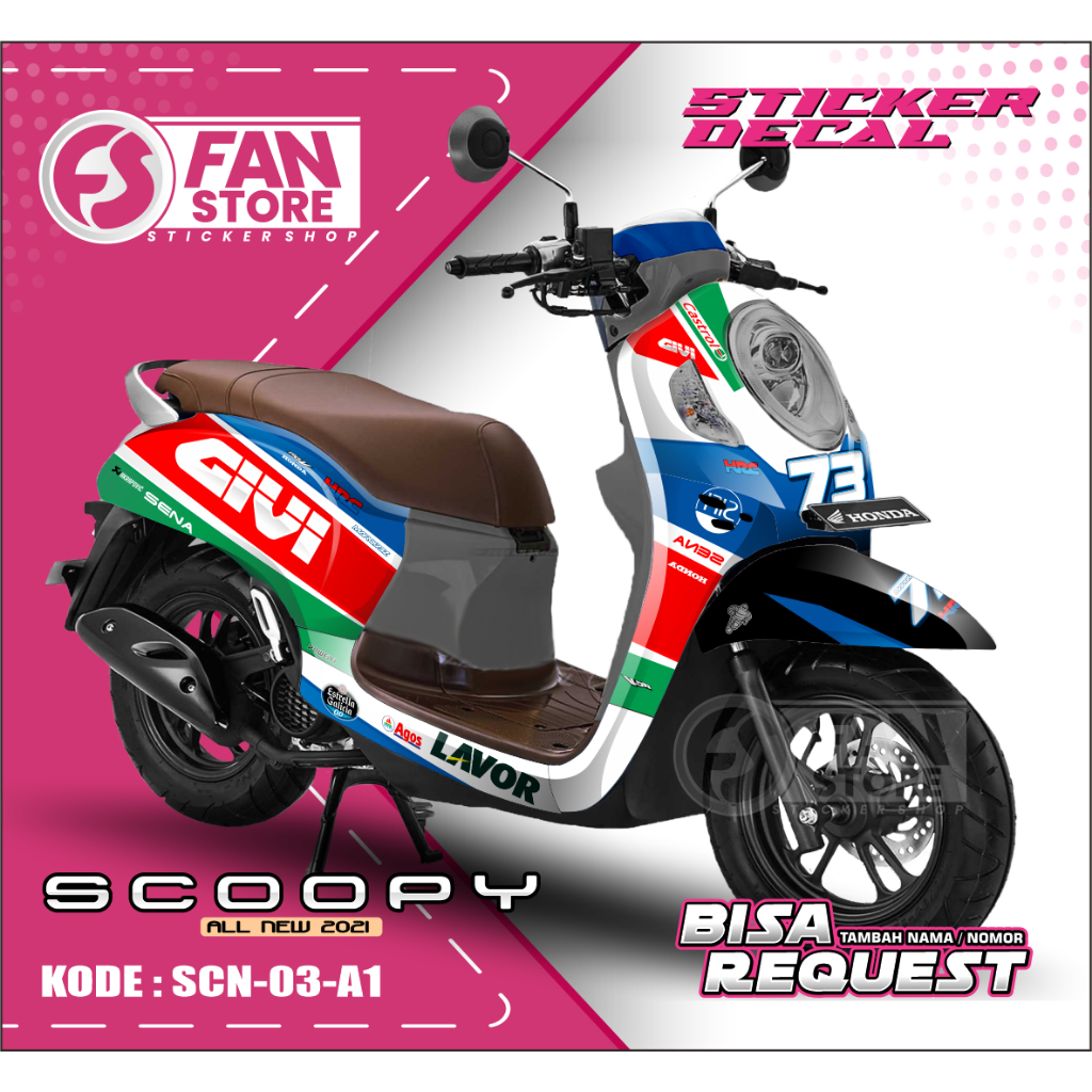 Decal Scoopy 2021 Full Body Stiker Scoopy 2021 - Sticker Dekal All New Scoopy - Sticker Motor - KODE