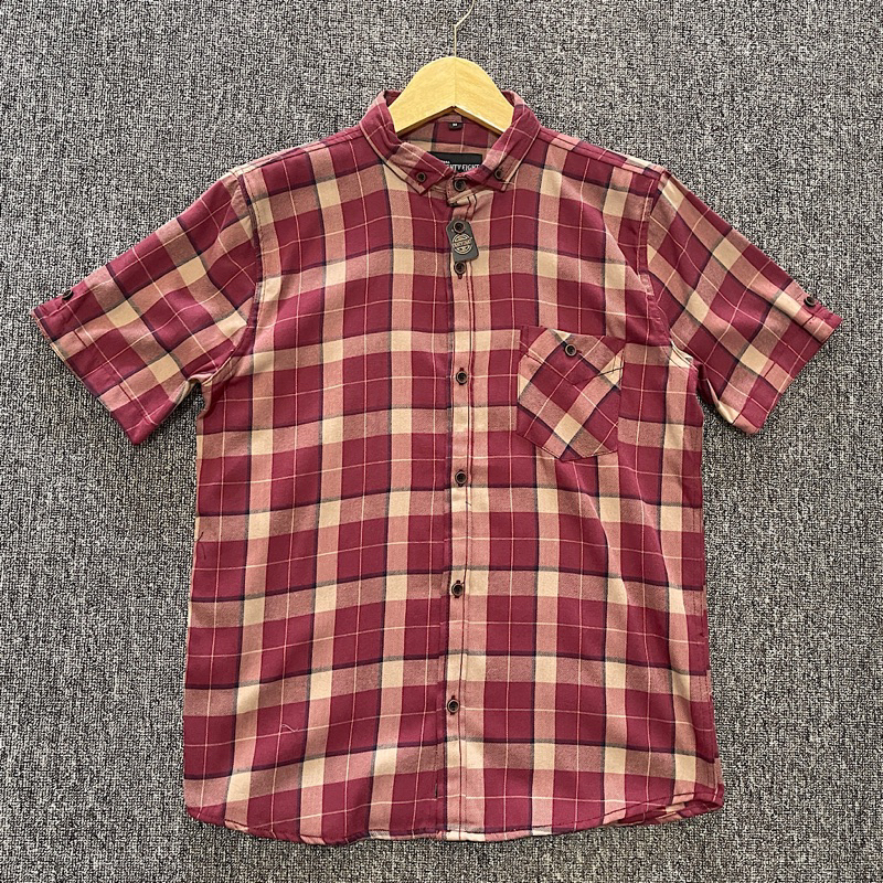 ( ORIGINAL ) KEMEJA LENGAN PENDEK BRILL EIGHTY EIGHT POLOS KOTAK