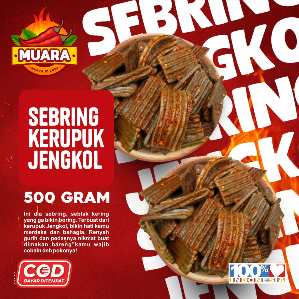 

SEBRING KERUPUK JENGKOL PEDAS 500 GR SEBLAK KERING MUARA
