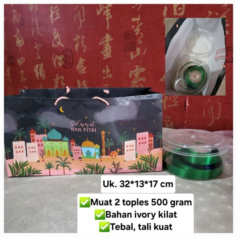 

goodie bag lebaran muat 4 toples bulat 500 gram 4 toples hardtop 112 tas kado hantaran idul fitri packaging tas kotak kue kering hari raya lebaran eid mubarak