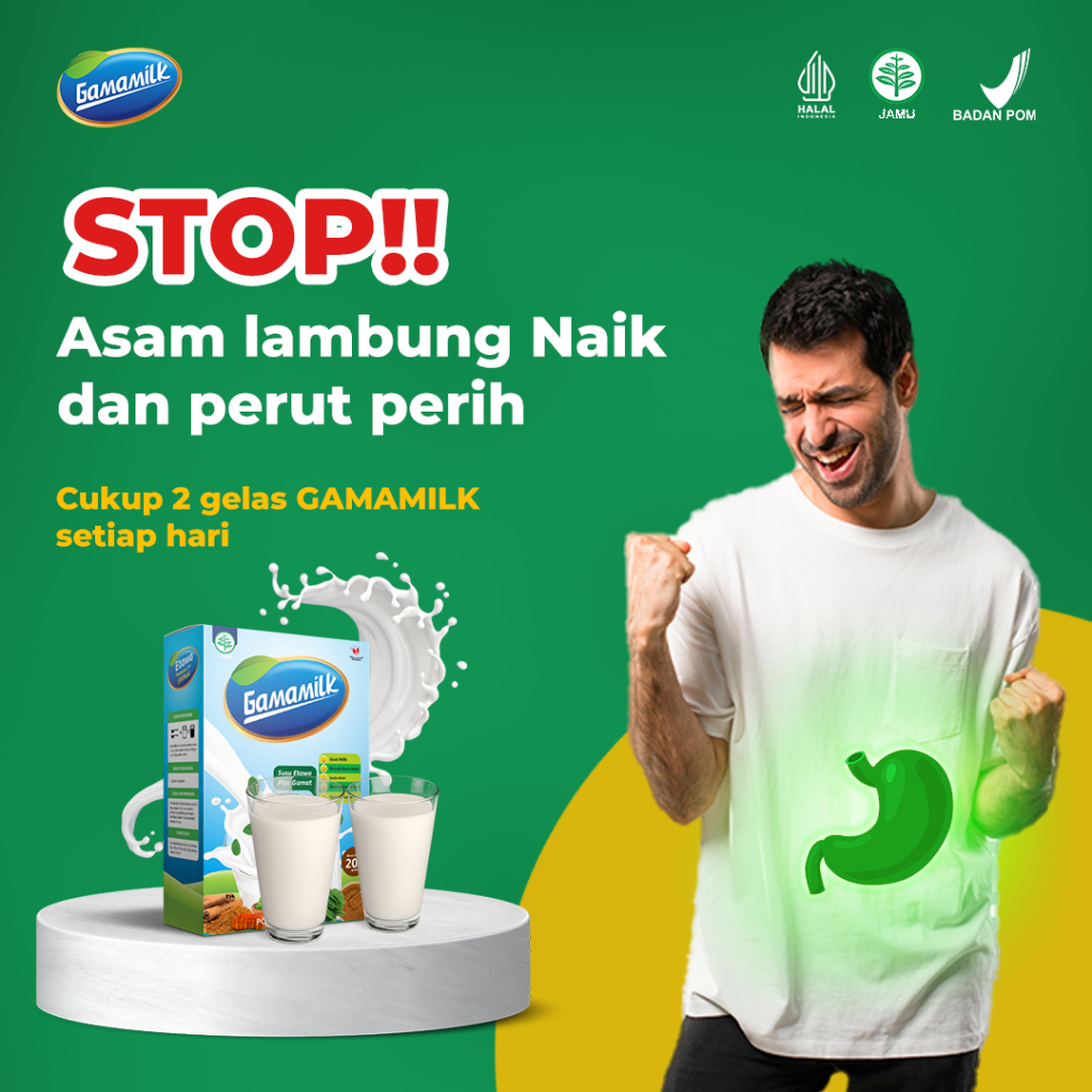 

GAMAMILK - Susu Terapi Untuk Mengatasi Asam Lambung, Maag dan Gerd HALAL MUI & BPOM