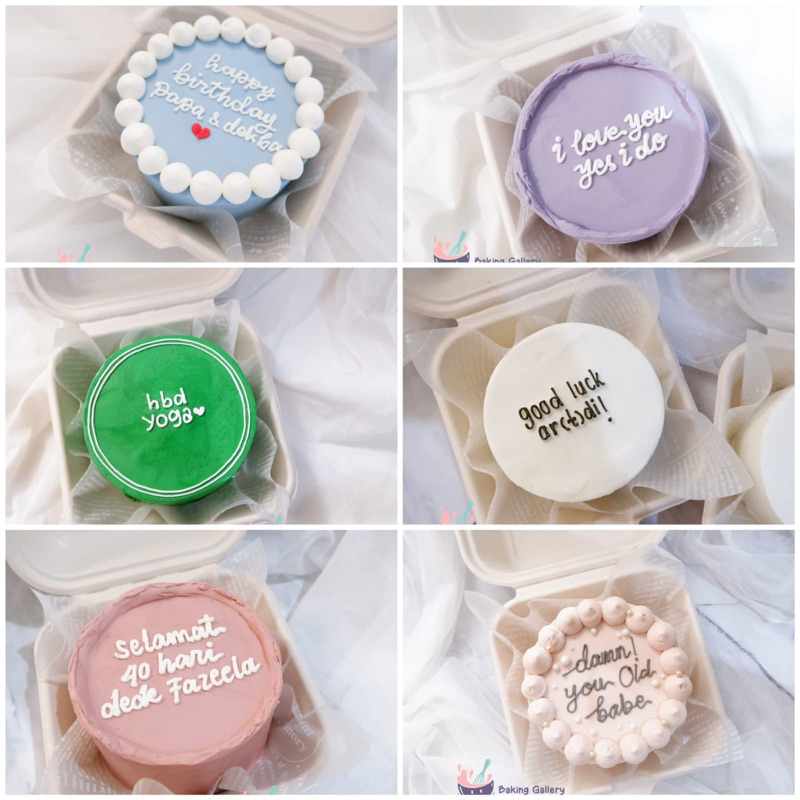 

korean bento SIMPLE mini cake korean cake lunch cake box kue ulang tahun tart