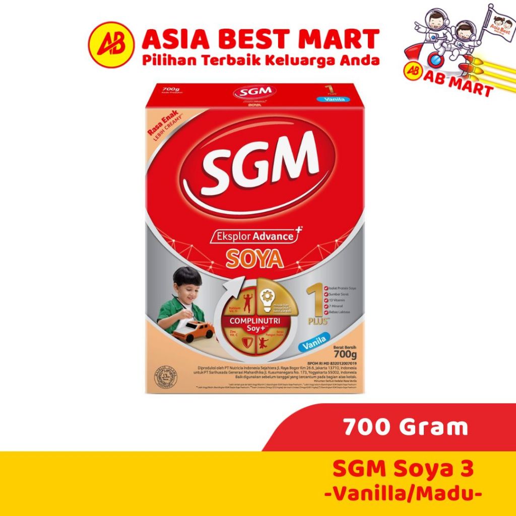 Sgm Soya 3 Vanila Madu 1-5 Tahun 700 Gr Susu Formula Bubuk Pertumbuhan Anak - ASIA BEST