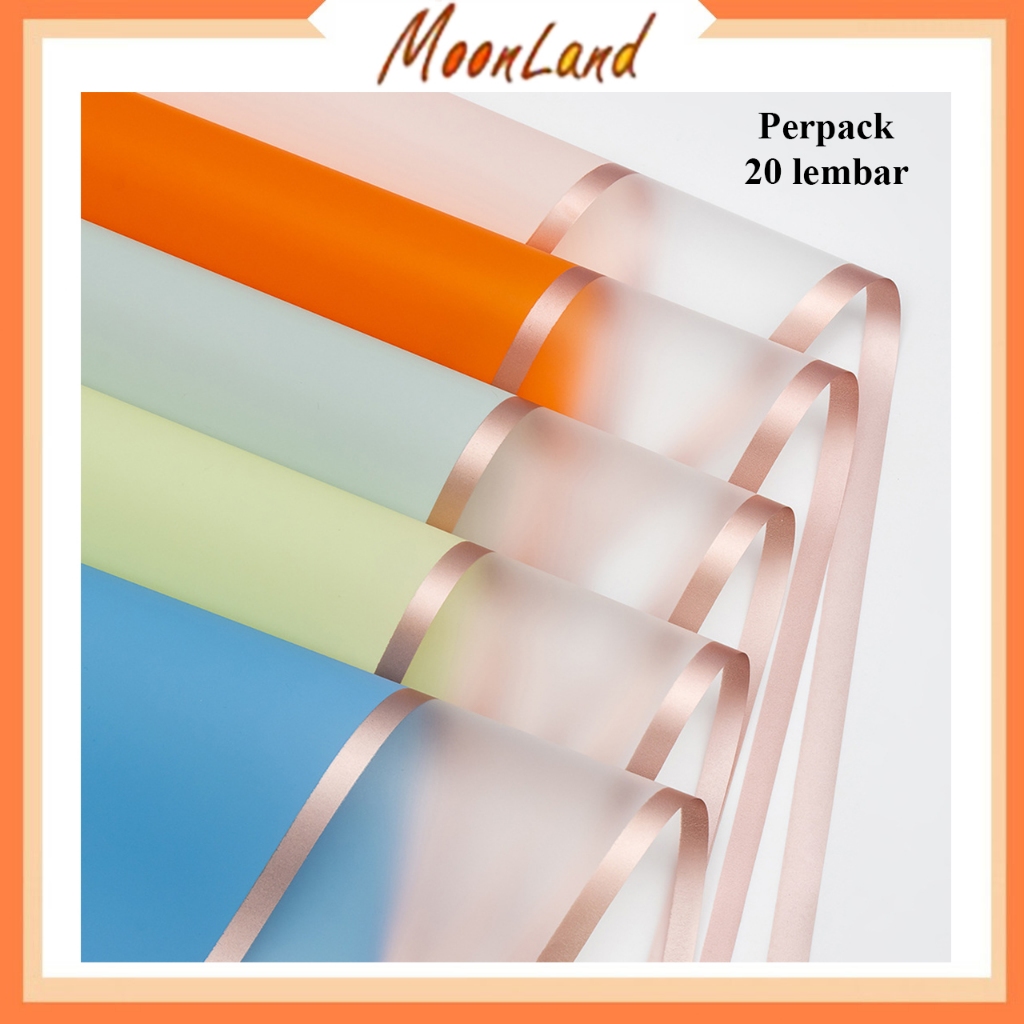 

20 LEMBAR GOLD LINE DOUBLE FRAME LIST WRAPPING PAPER BUKET PERPACK KB6132