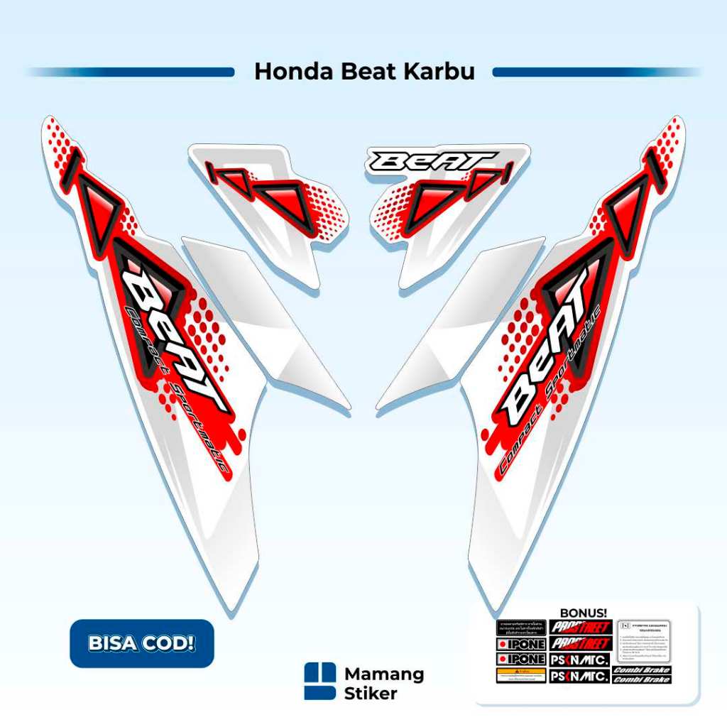 Striping Beat Karbu 110 Variasi (15) 2008 2009 2010 2011 2012 Vietnam Carbu Style Icon Thailand Api 