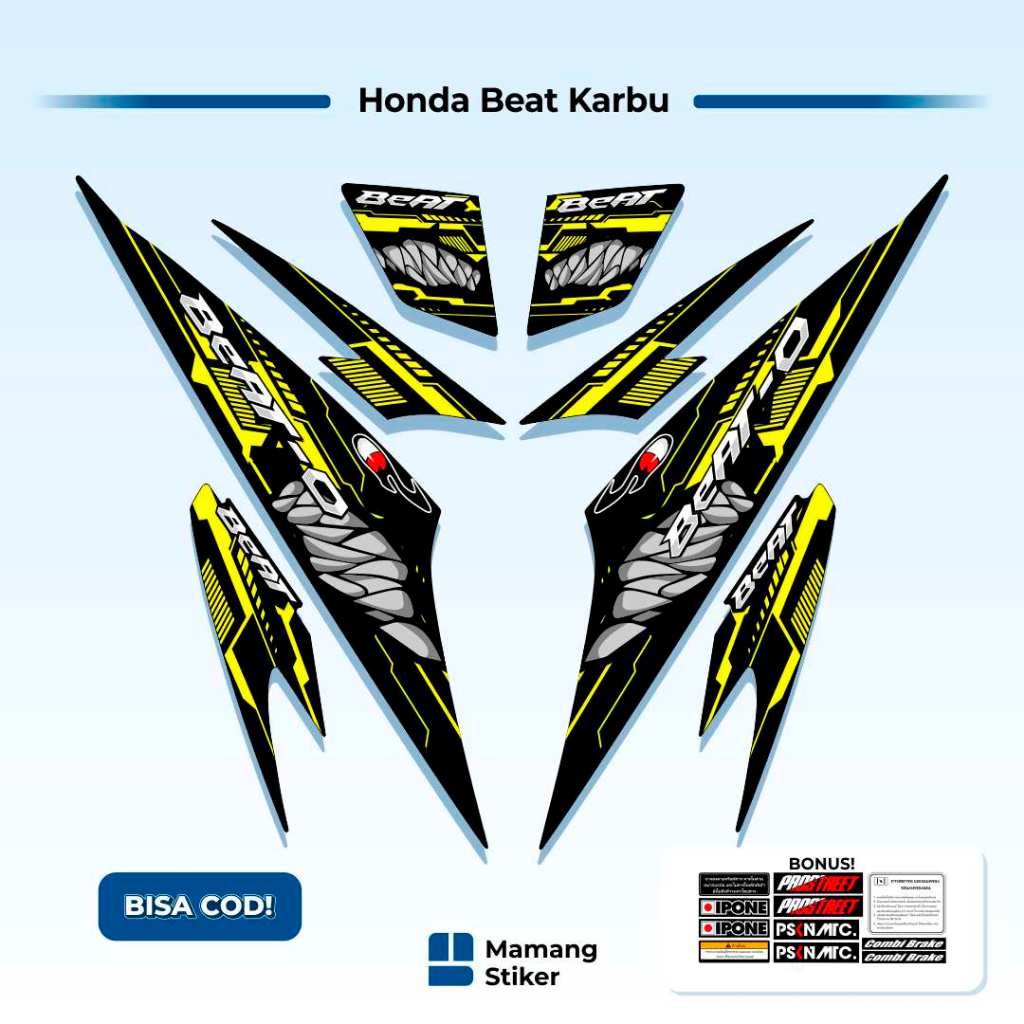 Striping Beat Karbu 110 Variasi (16) 2008 2009 2010 2011 2012 Vietnam Carbu Style Icon Thailand Api 
