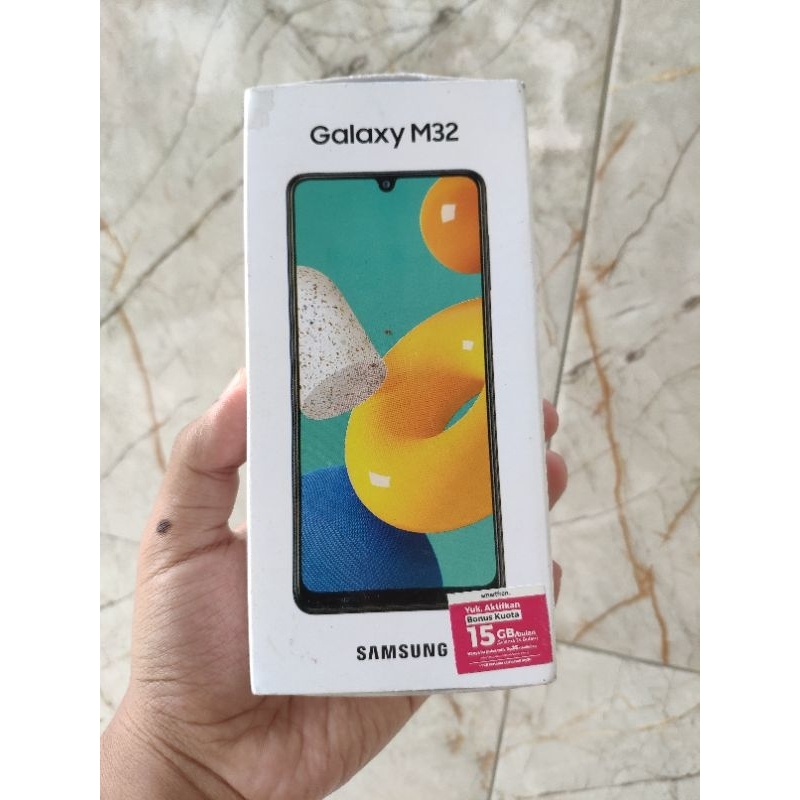 Samsung M32 8/128 second garansi resmi segel fullset