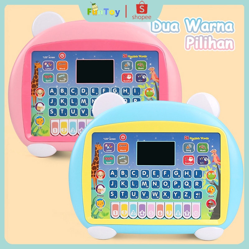 FUNTOY Mainan Belajar Tablet Belajar Huruf Anak Tablet  Anak Pengenalan Kosakata Bahasa Inggris Tabl