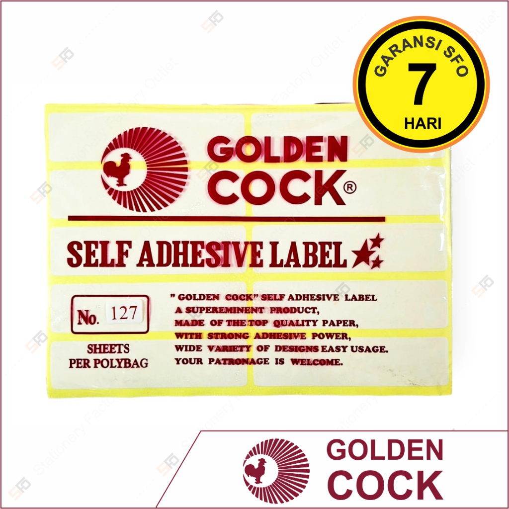 

Label Sticker Golden Cock 127 (25x100mm) - SFO Semarang Official