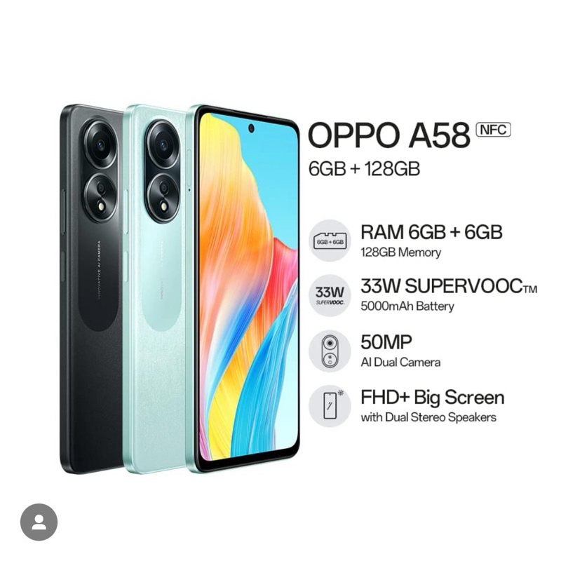 Oppo A58 Ram 6Gb & 8Gb