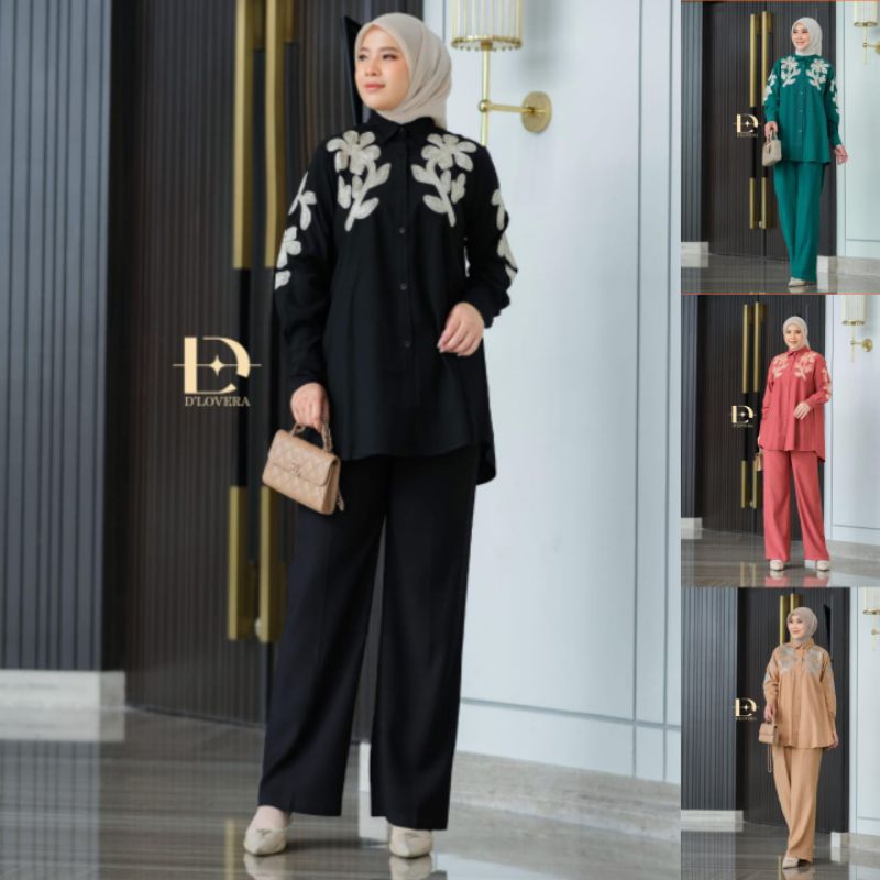 (9) DLOVERA ALARA Baju Setelan Celana katun Wanita Muslima Alara Set by D'Lovera. Nazra Sha